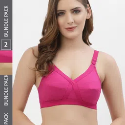Floret Pack of 2 Solid Non-Wired Non Padded Everyday Bra CrossFit_Magenta-Nude_40B-image-64