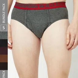 T.T. Men Pack Of 5 Desire Assorted Mid-Rise Pure Cotton Basic Briefs-picture-39