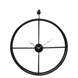 CHRONIKLE Black Square Metal Round Contemporary Wall Clock-image-35