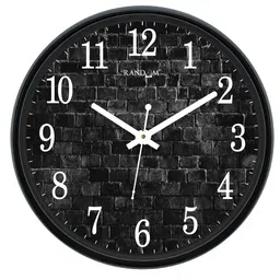 RANDOM Black & Grey Round Printed 30 cm Analogue Wall Clock-28