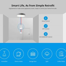 Sonoff RFR2 Smart Home WiFi Mobile Remote Control Siri/Alexa/Google Voice Control On/Off Switch 10A 433MHz Version image 2