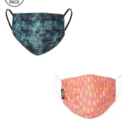 LIVE IT SAFE Unisex Pack Of 2 Printed 4-Ply Reusable Cotton Cloth Face Mask-23