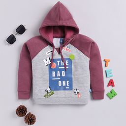 Here&Now X Game Begins Boys Typography Printed Hooded Cotton Sweatshirt-46