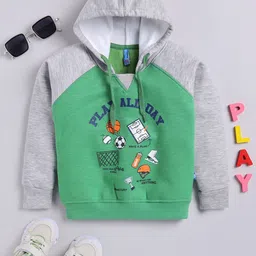 Here&Now X Game Begins Boys Typography Printed Hooded Cotton Sweatshirt-image-70