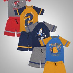 Dollar Champion Kidswear Boys Pack Of 4 Printed Pure Cotton T-shirt With Shorts-picture-20