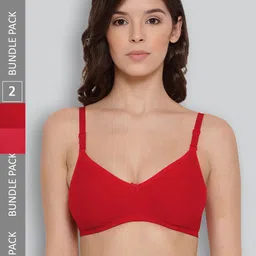 LYRA Pack Of 2 Combed Cotton Rich Full Coverage Spacer Bra-image-93