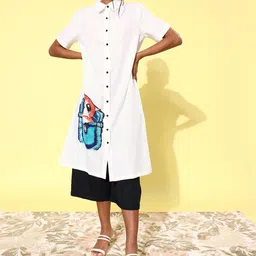 StyleStone Women Classic White Printed Shirt With Solid Palazzos-image-59