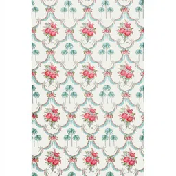 BED-SHEET.COM Pink & Blue Cotton Floral Printed Window Curtain-image-19