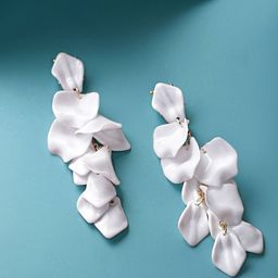 Yellow Chimes White Floral Design Petal Contemporary Danglers Earrings-49