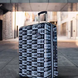 Tommy Hilfiger Printed Hard 4 Wheels 360-Degree Rotation Medium Trolley Bag-2