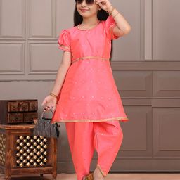 Cutiekins Girls Solid Regular Gotta Patti Kurta with Dhoti Pants Kurta Sets-picture-14