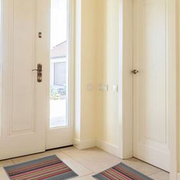DREAM WEAVERZ Grey & Brown 2 Pieces Striped Anti Skid Doormats-23