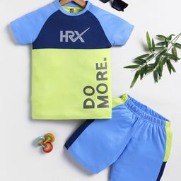 HRX by Hrithik Roshan U17 Boys Rapid Dry Printed T-shirt with Shorts-picture-13