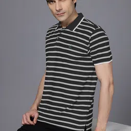 HRX by Hrithik Roshan Men Lifestyle Striped Polo Collar Sports T-shirt-image-68