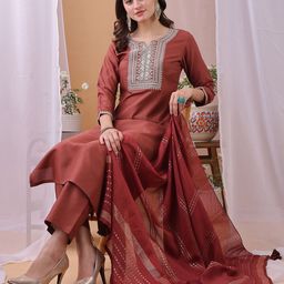 KALINI Women Floral Embroidered Kurta with Trousers & Dupatta-35