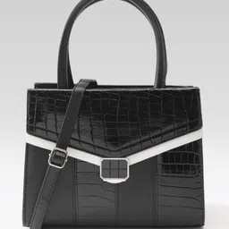 Mast & Harbour Animal Skin Textured Handheld Bag with Envelope Detail-25