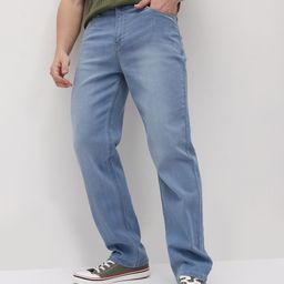 The Roadster Life Co. Men Straight Fit Mid-Rise Light Fade Stretchable Jeans-image-3