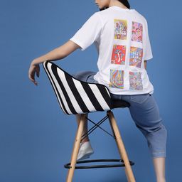 Rigo Pure Cotton Printed Drop-Shoulder Sleeves T-shirt-image-43