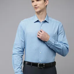 Arrow Pure Cotton Self Design Textured Original Slim Fit Opaque Formal Shirt-image-68