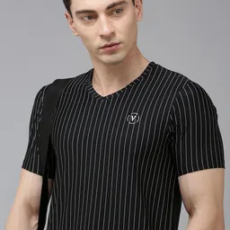 Van Heusen Flex Training or Gym Striped V-Neck Active Fit Sports T-shirt-image-47