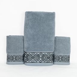 Myntra Elegant Homes Grey 3 Pieces Printed Cotton 530 GSM Towel Set-9