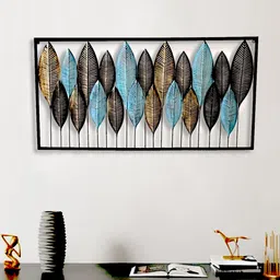 DSH Crafting Your Curiosity Blue Standing Leaf Metal Hanging Wall Decor-image-27