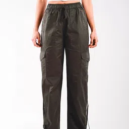 Stylecast X Hersheinbox Women Zip Detail Pure Cotton High-Rise Cargos Trousers-image-35
