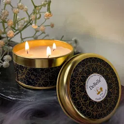 DeBelle Copper colour Scented Soy Wax Candle- Oudh Jasmine-image-53
