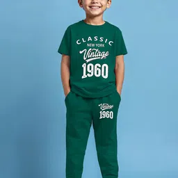 YK X Trampoline Kids Printed Round Neck T-Shirt With Jogger-image-48