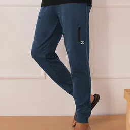 XYXX Men Blue Solid Cotton Antimicrobial Regular Fit Joggers-image-16