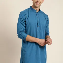 SWAGG INDIA Geometric Woven Design Jacquard Straight Kurta-image-99