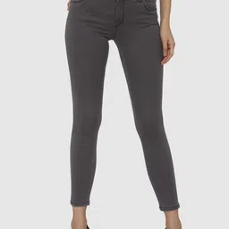 Vero Moda Women Charcoal Grey Skinny Fit Mid-Rise Clean Look Stretchable Jeans-image-63
