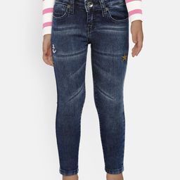 Pepe Jeans Girls Navy Blue Skinny Fit Mid-Rise Clean Look Stretchable Jeans-image-75