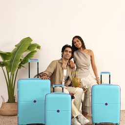 Nasher Miles Bali Set Of 3 Textured Hard-Sided Large Medium Cabin Trolley Bags-picture-29