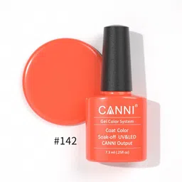 CANNI Gel Color System Coat Color Soak-off UV&LED Gel Nail Polish - Fluorescent Orange 142-image-71