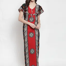 Secret Wish Maternity Red Printed Nightdress NT-E181-758-image-90