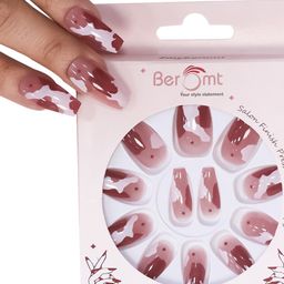 BEROMT 12 Pcs Long-Lasting Casual Salon Finish Press On Nails - Shade 729-image-9