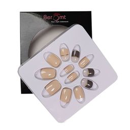 BEROMT 12 Pcs Long-Lasting Casual Salon Finish Press On Nails - Shade 525-12