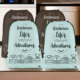 Kuber Industries Grey 4 Pieces Printed Multi-Utility Organisers-45