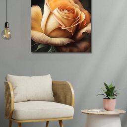 OLIVE TREE Brown & Orange Canvas Floral and Botanical Painting Wall Art-picture-36