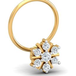 KUBERBOX 18K Yellow Gold Diamond Agni 0.11 Carat Nose Pin-picture-12