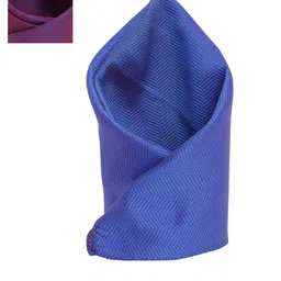 SOJANYA Men Blue Geometric Print Reversible Satin Pocket Square-image-3