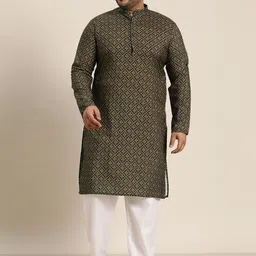 SOJANYA PLUS Ethnic Motifs Printed Regular Pure Cotton Kurta with Pyjamas-image-25