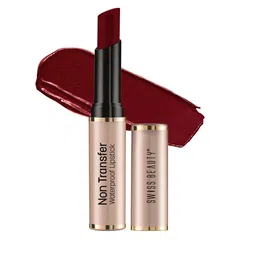 SWISS BEAUTY Non Transfer Water Proof Lipstick- Wine Red 410-56