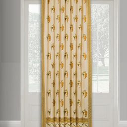 Fabindia Amaltas Yellow & Green Floral Printed Cotton Regular Long Door Curtain-image-28