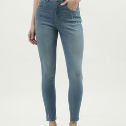 United Colors of Benetton Women Blue Skinny Fit High-Rise Slash Knee Jeans-image-70