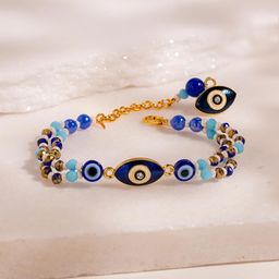 Voylla Evil Eye Celestial Beaded Bracelet Rakhi With Roli Chawal-image-49