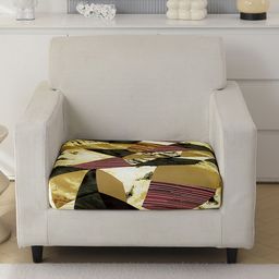 HOKIPO Wine & Mustard Printed Polyester 1 Seater Sofa Seat Cover-image-60