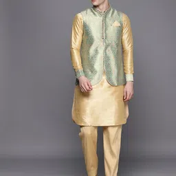 Manu Men Regular Kurta with Trousers & Nehru Jacket-picture-49