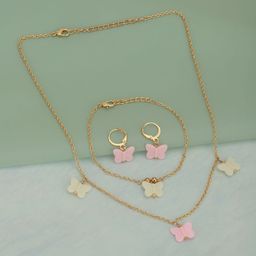 Carlton London Girls Gold-Plated Butterfly Jewellery Set-99